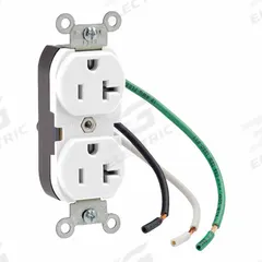 LEVITON Duplex Receptacle Outlet: Duplex, 5-20, White, 125V AC, 20 A, 2 Pole / 3 Wire (MPN 5362-LW)