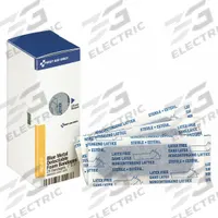 FIRST AID ONLY Adhesive Bandage: Strip Bandages, 1 in Wd, 3 in Lg, Metal Detectable, Fabric, Strip (MPN FAE-3110). Key specifications — Product Type: Strip Bandages; Unitized: Unitized; Water Resistance: Not Water Resistant; Brand: FIRST AID ONLY; Latex Content: Latex Free; Metal Detectable: Metal Detectable; Package Type: Box; Manufacturer Part Number: FAE-3110.