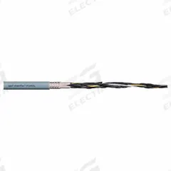 CHAINFLEX Control Cable: 14 AWG Conductor Size, 2 Conductors, PVC, Order by the Foot, Gray (MPN CF140US-25-02). Key specifications — Conductor Size: 14 AWG; Minimum Bend Radius Factor - Fixed: 7.5 x OD; Minimum Bend Radius Factor - Flexible: 8 x OD; Shielding: Shielded; Brand: CHAINFLEX.