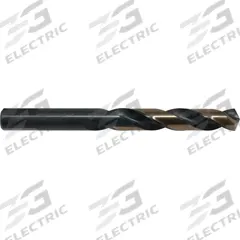 CLE-LINE Mechanics Length Drill Bit: 3/32", 135° Split Point, Black & Gold HSS, 3-Flats Shank (MPN C23832). Key specifications — attr1233794: 0.0938.
