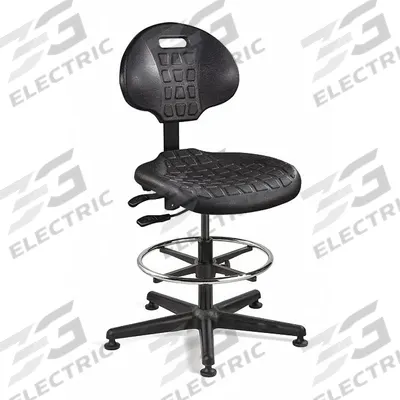 BEVCO Drafting Chair: Black, Plastic Material, Armless Arm, 18 1/2 in Seat Wd - Armless Drafting Chairs