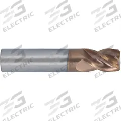 CLEVELAND Corner Radius End Mill: Carbide, T-Max Coated, 4 Flute, 3/8" Mill Dia, 1-1/8" LOC, 3" OAL (MPN C70832)