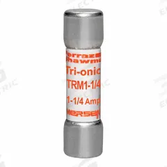 MERSEN Fuse: TRM Series, Midget, Time-Delay, 1.25 A, 250 V AC, 13/32 in x 1 1/2 in, Non-Indicating (MPN TRM1-1/4). Key specifications — Series: TRM; Brand: MERSEN.