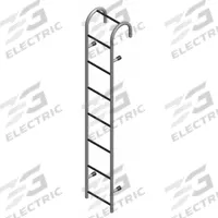 COTTERMAN Straight Ladder: 7 ft Ladder Size, Steel, 300 lb Load Capacity, 33 lb Wt, 7 Rungs (MPN ST07AL C1). Key specifications — Color: Gray; Brand: COTTERMAN; Included Features: Side Rail Bumpers.