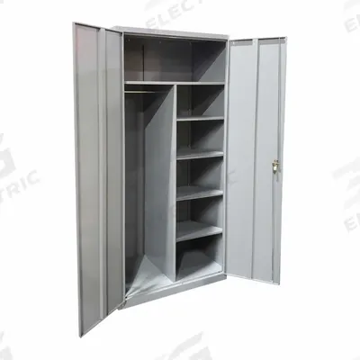 LYON Storage Cabinet: 36 in x 18 in x 72 in, 4 Shelves, Swing Handle & Keyed - Commercial Combination Cabinets