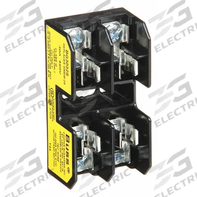 BUSSMANN Fuse Block: Open Block Design, 2 Pole, 480 V AC, Quick Connect/Screw - Fuse Blocks for UL Class G Fuses