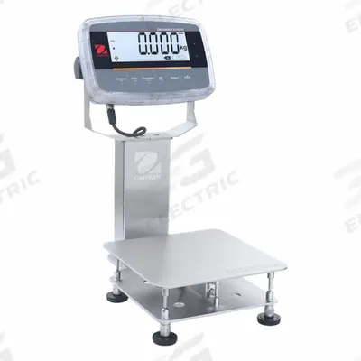 OHAUS Industrial Bench Scale: 9 3/4 in x 9 3/4 in, IP68/IP69K, Column-Mounted - Bench Scales with Column-Mounted Indicator