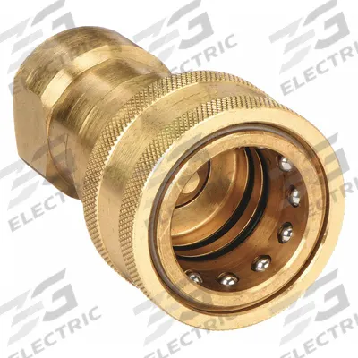 PARKER Hydraulic Quick Connect Hose Coupling: 3/8 in Coupling Size, Brass - ISO B Series Hydraulic Quick-Connect Coupling Bodies