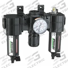 SPEEDAIRE Filter/Regulator/Lubricator: 1/4 in NPT, 56 cfm, 250 psi Max Op Pressure, 5 micron, Mist (MPN 7D718). Key specifications — attr109524: SPEEDAIRE.