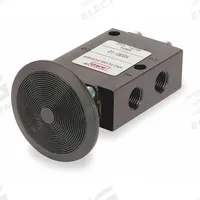 ARO Manual Air Control Valve: 50, Three-Way / Two-Position, Button, Black, 16 scfm Flow Rate - Max (MPN 5030-12). Key specifications — attr1092903: Black; attr1086905: Manual Return; attr1086907: 50; attr1086914: Normally Closed; attr1086904: Manual Air Control Valve; attr1086871: 5030-12.