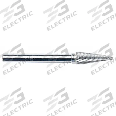 APPROVED VENDOR Carbide Bur: Pointed-End Cone, SM-6, Single Cut, 5/8" x 1" Head - Single-Cut Pointed-End Cone Burs
