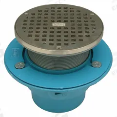 ZURN Floor Drain: 6 in Overall Dia, 2 in Nominal Pipe Size, Cast Iron, Nickel Bronze, Slotted, Round (MPN GR-FR06NI-C2N-PS-CC). Key specifications — Brand: ZURN.