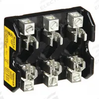 BUSSMANN Fuse Block: Open Block Design, 3 Pole, 600 V AC, Box Lug, Non-Indicating (MPN T60030-3CR). Key specifications — Brand: BUSSMANN.