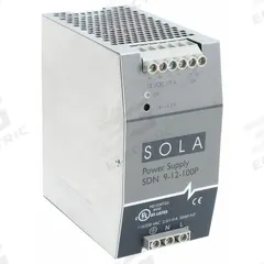 SOLAHD DC Power Supply: DIN Rail, 108 W Output Power - Rated, 9 A Current - Output, Single Phase (MPN SDN912100P). Key specifications — attr1044898: Single; attr1044874: Metal; attr1044879: 90 to 375V DC; attr211400: SOLAHD.