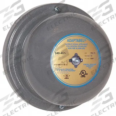 EDWARDS SIGNALING Bell: Bell Sound, 24V AC, Indoor/Outdoor, 340-4G5 - Bell Alarms