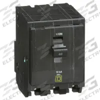 SQUARE D Miniature Circuit Breaker: 60 A, 120/240V AC, Three Phase, 10kA at 120/240V AC, 3 Poles (MPN QO360). Key specifications — Phase: Three; Amps: 60 A; AC Voltage Rating: 120/240V AC; Max. AIR Rating: 10kA at 120/240V AC; For Use With: QO Load Centers and NQ Panelboards; Brand: SQUARE D.