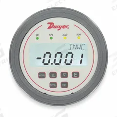 DWYER Digital Panel Meter: 9,999 Display Span - Max, 12 V AC – 28 V AC, 12 V DC – 28 V DC, (2) SPDT (MPN DHC-008). Key specifications — attr1042966: DHC-008; attr1042969: +/-1.5%; attr1042981: Black; attr1042982: LCD; attr1042990: Instructions; attr1042993: 4X; attr1043003: Differential Pressure Controller; attr1043006: DH3.