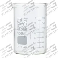 GLOBE SCIENTIFIC Beaker: 150 mL, 5.07 fl oz, A, Low Form, Type I, White, Borosilicate Glass (MPN 8010150). Key specifications — attr1371034: Type I; attr1371051: GLOBE SCIENTIFIC; attr1371062: White.