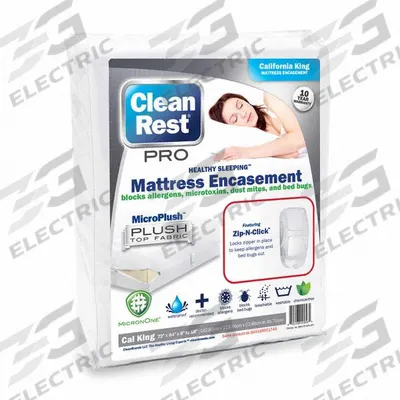 CLEANREST Mattress/Box Spring Protector: California King, 84 in Overall Lg, 72 in Overall Wd - Mattress Encasements