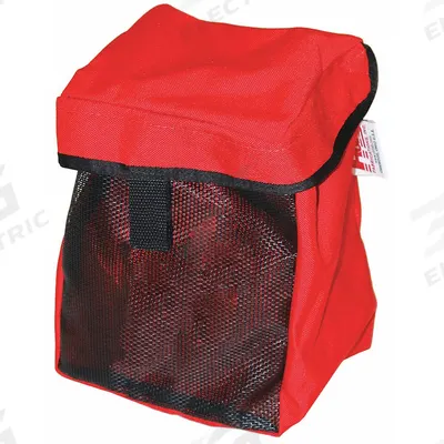 R&B FABRICATIONS Tote Bag: Nylon, Red, 325 cu in Interior Volume, 6 in Lg, 7 in Wd - Air Mask & Canister Bags