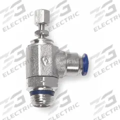 AIGNEP USA Universal Flow Control: Elbow Fitting, Knob, 1/2 in Valve Body Size, 1/2 in Tube (MPN 88958-08-08). Key specifications — attr947203: Stainless Steel; attr947205: AIGNEP USA.