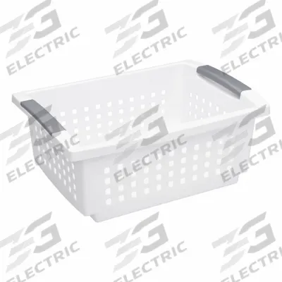 STERILITE Storage Tote: 14 3/4 in x 10 3/4 in x 6 1/4 in, White - Vented Stacking & Nesting Totes