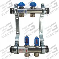 WATTS RADIANT Pipe Manifold Fitting: MBSPP x MBSPP, Stainless Steel, 1 in MBSPP, 1 in MBSPP (MPN D3803002SS). Key specifications — Material: Stainless Steel; Brand: WATTS RADIANT.