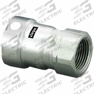 VIEGA MEGAPRESS Crimp Adapter Fitting: 1 1/2 in Pipe x 1 1/2 in Pipe Size, Press-fit x FNPT - Stainless Steel Press Fittings