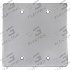 HUBBELL KILLARK Weatherproof Cover: Copper-Free Aluminum, FD/FS, Blank Cover, 2 Gangs, 3R, Gray (MPN 2FBC). Key specifications — Brand: HUBBELL KILLARK; Color: Gray; Compatible with Product Type: Blank Cover; Compatible with Series: FD; Mounting Orientation: Horizontal or Vertical.