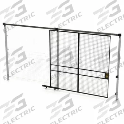 HUSKY RACK & WIRE Slide Door: 8 ft H x 8 ft W x 1 3/4 in D, Black - Husky Rack & Wire Quick-Assemble Woven-Wire Partition Components