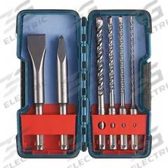 BOSCH Rotary Hammer Drill Set: 1/4 in_3/8 in_3/16 in_5/32 in Drill Bit Size, 4 in_6 in Overall Lg (MPN HCST006). Key specifications — attr277146: BOSCH.