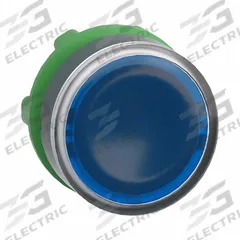SCHNEIDER Flush Push Button: Blue, 22 mm Mounting Size, Non-Metallic, Momentary (MPN ZB5AW363). Key specifications — Brand: SCHNEIDER; Action: Momentary; Series: XB5; Push Button Material Type: Non-Metallic.