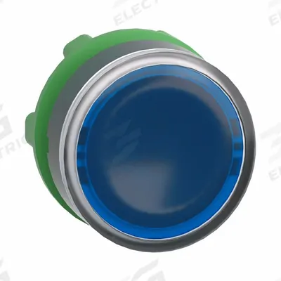 SCHNEIDER Flush Push Button: Blue, 22 mm Mounting Size, Non-Metallic - Illuminated Flush-Mount Push-Button Operators