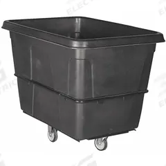 GRAINGER Cube Truck: 8 cu ft, 700 lb, 38 1/2 in L x 27 in W x 29 in H, (2) Rigid/(2) Swivel, Black (MPN 36FK88). Key specifications — Manufacturer Part Number: 36FK88; Brand: GRAINGER; Caster/Wheel Configuration: (2) Swivel; Color: Black.