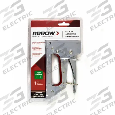 ARROW Staple Gun: 6 in Overall Lg, For 1/4 in_5/16 in_3/8 in Staple Leg Lg - Wire & Cable Staple Guns