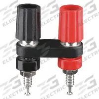 Double Binding Post: 1 3/4 in Lg, Brass, Polycarbonate, 2,500 V Max Volt, 15 A Max Current, Black (MPN 4243-0). Key specifications — Contact Material: Brass; Body Material: Brass; Brand: POMONA; Color: Black.
