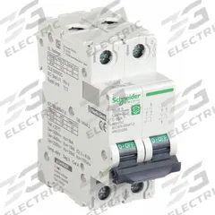 SCHNEIDER IEC Supplementary Protector: 50 A Amps, 500V DC, 5kA at 250V DC, Screw Clamp, C60H-DC, C (MPN M9U21250). Key specifications — Terminal Connection: Screw Clamp; AC Voltage Rating: Not Rated; Curve Type: C; DC Voltage Rating: 500V DC; Max. AIR Rating: 5kA at 250V DC; Series: C60H-DC; Brand: SCHNEIDER.