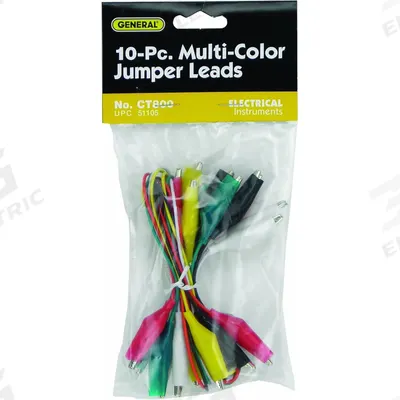 GENERAL Test Lead Kit: CAT I, Alligator Clip, 1 1/2 ft Lg - Test Lead Kits