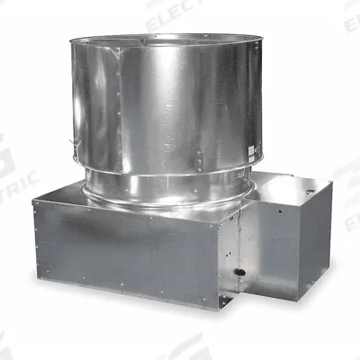 Dayton Axial Upblast Roof Exhaust Fan: Belt Drive, 48 in Blade, 25,642 cfm, ODP - Emergency Smoke Belt-Drive Fans with Drive
