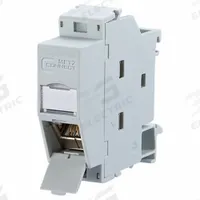 METZ CONNECT Rail-Mount Module: Cat6, Data/HDBaseT/Power, 8 Poles, 45° Angled, Cable, Zinc Die-Cast (MPN 1309A17003-E). Key specifications — Housing Material: Zinc Die-Cast; IP Rating: IP20; Mounting Type: Cable; Connector Color: Light Gray; Performance Category: Cat6; Application: HDBaseT; Connector Gender: Female; Connector Orientation: 45° Angled.