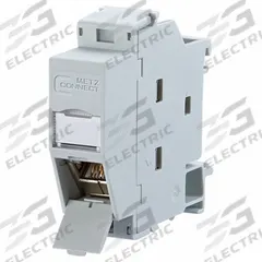 METZ CONNECT Rail-Mount Module: Cat6, Data/HDBaseT/Power, 8 Poles, 45° Angled, Cable, Zinc Die-Cast (MPN 1309A17003-E). Key specifications — Housing Material: Zinc Die-Cast; IP Rating: IP20; Mounting Type: Cable; Connector Color: Light Gray; Performance Category: Cat6; Application: HDBaseT; Connector Gender: Female; Connector Orientation: 45° Angled.