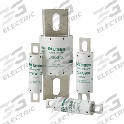 LITTELFUSE Semiconductor Fuse: L75QS Series, Very-Fast-Acting, 100 A, 750 V DC DC Volt Rating - Very-Fast-Acting Bolt-On Fuses
