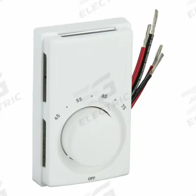 Dayton Electric Wall & Ceiling Heater Thermostat: Wall Mount, 45° to 75°F, 120/277V AC - Thermostats for Electric Wall & Ceiling Heaters