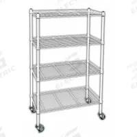 APPROVED VENDOR Wire Shelving Unit: 60 in x 18 in x 68 in, Dry, Split Sleeve, 4 Shelves, White (MPN 3TPE6). Key specifications — attr15738: White; attr14157: Powder Coated; attr14150: Dry; attr14159: Round; attr5304: 4; attr14155: (2) Swivel; attr14158: Steel; attr14156: Polymer.