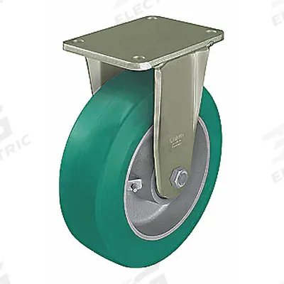 APPROVED VENDOR Plate Caster: Rigid, No Brake, Polyurethane, 10 in Wheel Dia - Extreme-Duty Plate Casters