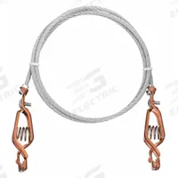 WESCO Bonding and Grounding Wire: (2) Alligator Clips, 3 ft, Uninsulated, Bare (MPN 272033). Key specifications — Conductor Material: Galvanized Steel; Connector Types: (2) Alligator Clips; Clamp Opening Span: Alligator Clip 5/8 in; Brand: WESCO; Wire Length: 3 ft; Manufacturer Part Number: 272033.