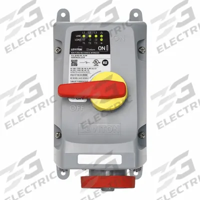 LEVITON Mechanical Interlock: 480V AC, Three Phase, 30 A, 3 Pole - Washdown-Rated Interlocks