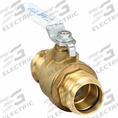 APOLLO Manual Two-Way Ball Valve: 1 1/2 in, Brass, Straight, Press x Press, Full Port Ball Port (MPN 77VLF14701). Key specifications — Brand: APOLLO; Handle: Lever.