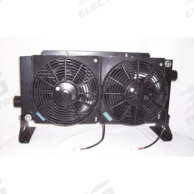 COOL-LINE Forced Air Oil Cooler: 45 hp Heat Removed, 80 gpm Max. Flow, 377 psi Max. Pressure - DC Motor Driven Forced Air Oil Coolers