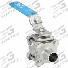 APPROVED VENDOR Manual Two-Way Ball Valve: 1 in, 316 Stainless Steel, Straight, Full Port Ball Port (MPN E90WW-61.0). Key specifications — Average Surface Roughness (Ra): 20 Ra μ-in; 3-A Compliance: Meets 3A Sanitary Standards; Brand: VNE; Handle: Locking Lever.